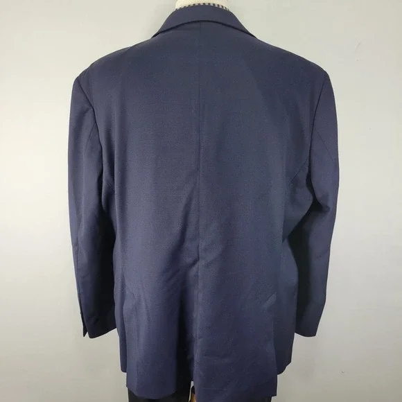 Pronto Uomo Platinum Men's Sport Coat Blazer Two Button Navy Wool Blend 50R